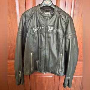Harley-Davidson Black Leather Bomber Jacket